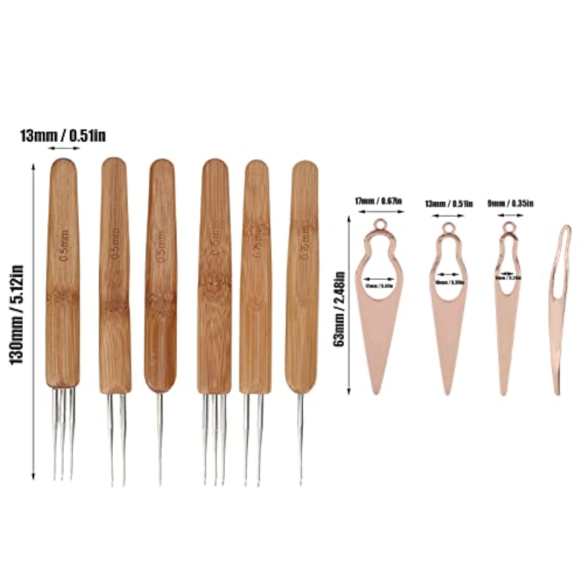 Dreadlocks Crochet Hook, Bamboo Handle Dreadlocks Tool Set